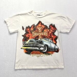West Coast Choppers T Shirt Women Small White Y2K Biker Long Beach Car‎ Graphic